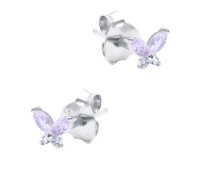 Pink Milky Butterfly Silver Stud Earring STS-6217
